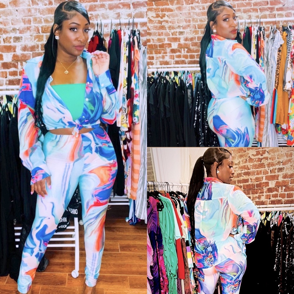 Multicolor Two Piece Set